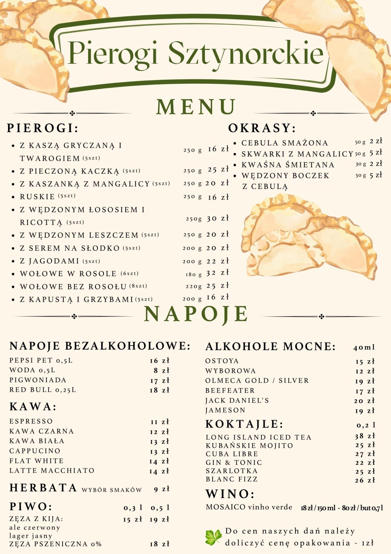 Nowe menu pierogi